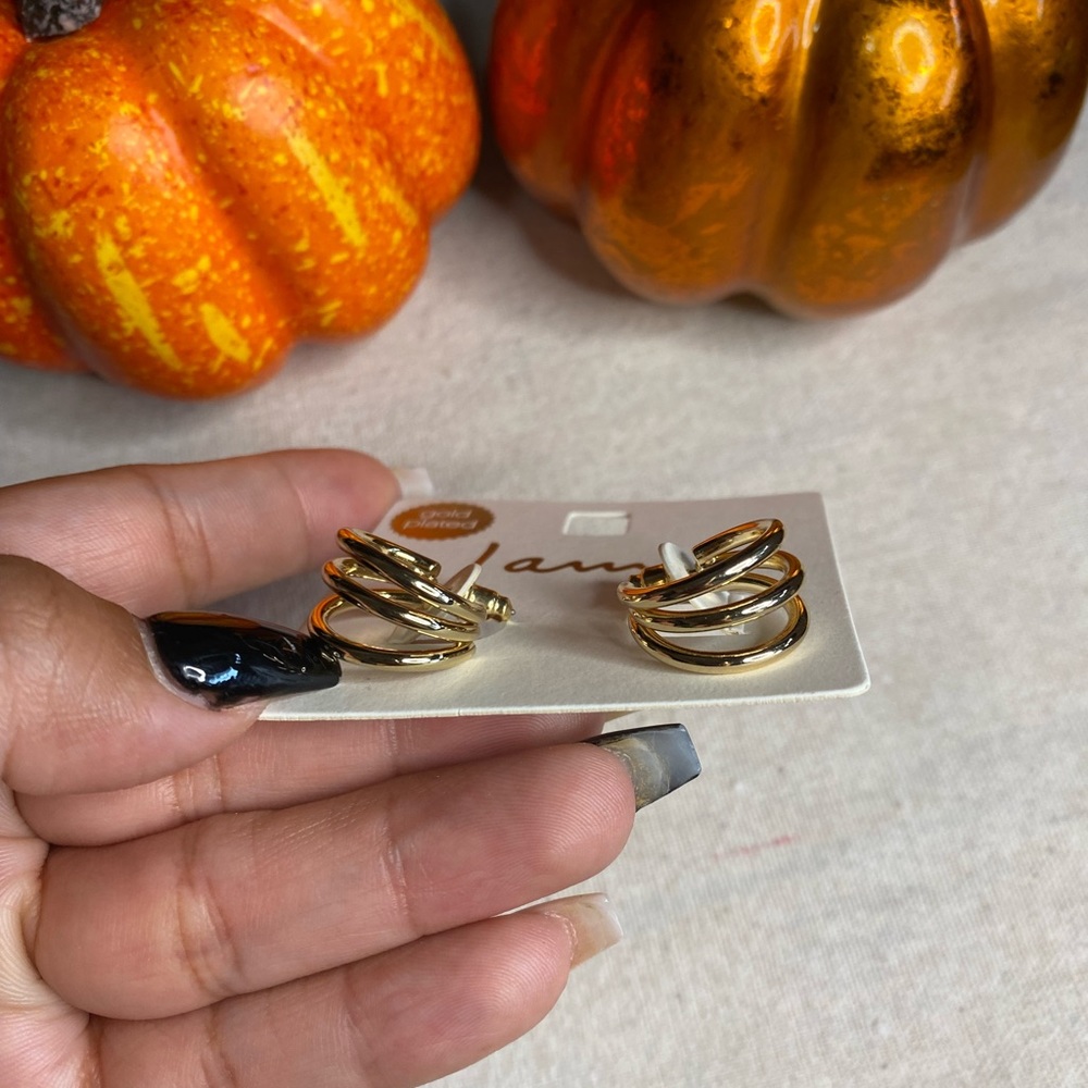 I Am Gold Plated Earrings Hoops - Picture 2 of 5